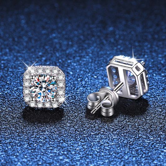 1 Carat Moissanite Earrings
